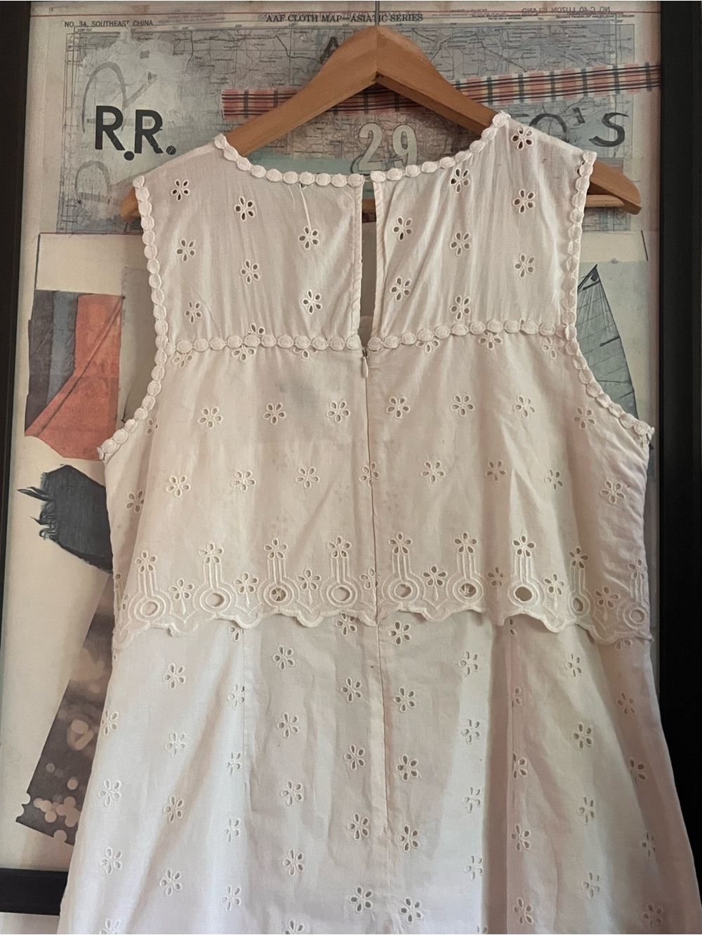 J. Crew 100% Cotton White Eyelet Tiered Embroidered Dress L - Picture 7 of 10